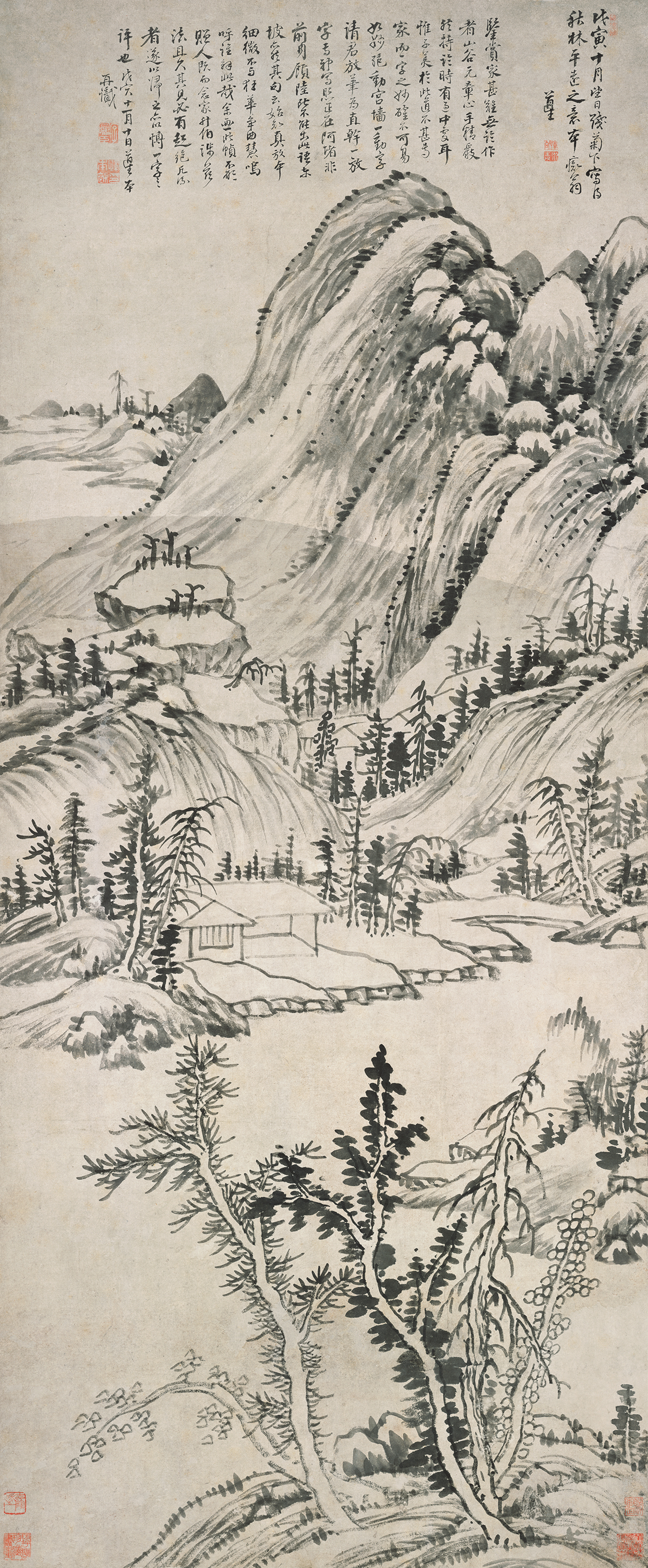 惲向 秋林平遠圖